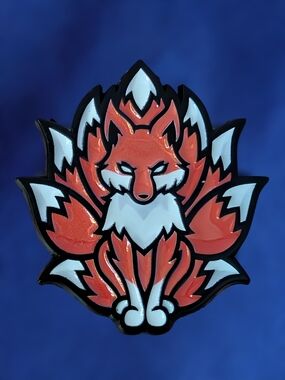Nine Tailed Fox Enamel Pin - Gumiho - Asian Folklore